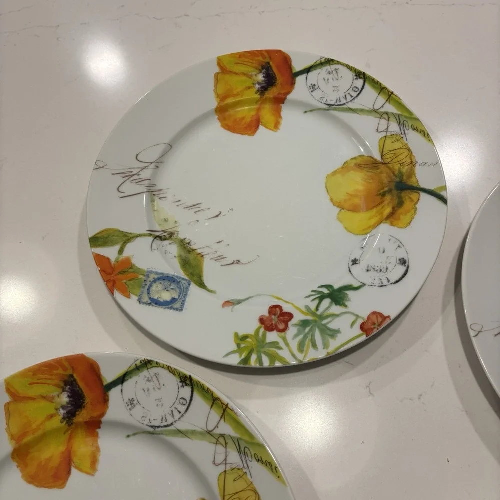 Williams Sonoma Bernardaud Jardin des Fleurs Dinner Plate Set Of 4